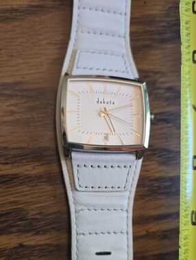 Dakota White Leather Strap Watch